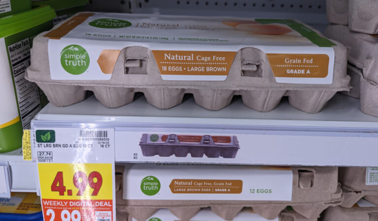 Get The 18-Count Cartons Of Simple Truth Cage Free Eggs For Just $2.99 At Kroger