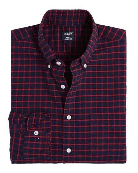 J.Crew Factory Men's Plaid Flex Oxford Shirt for $14 + free shipping w/ $99