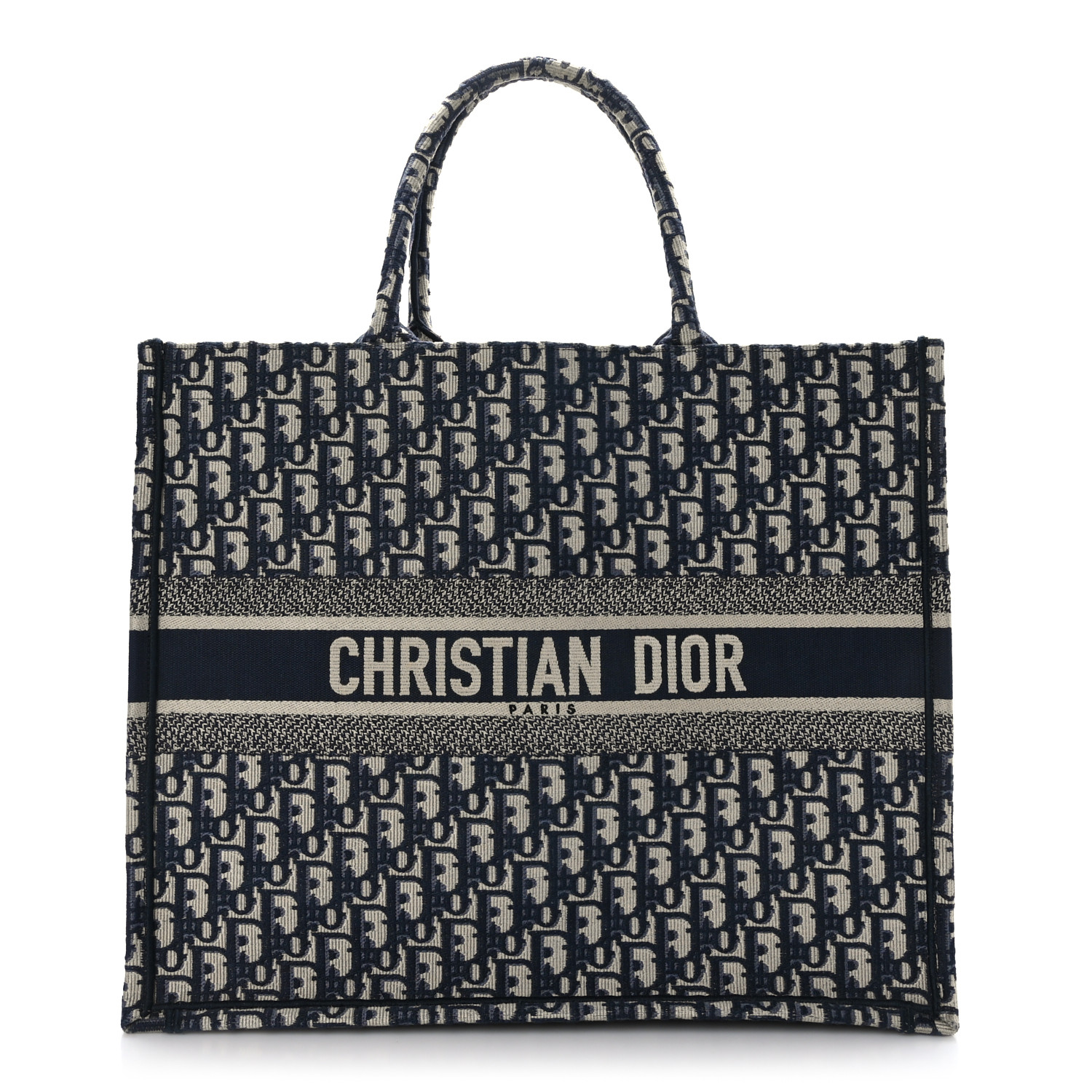 image of a CHRISTIAN DIOR Oblique Large Book Tote in the color Blue Multicolor by FASHIONPHILE