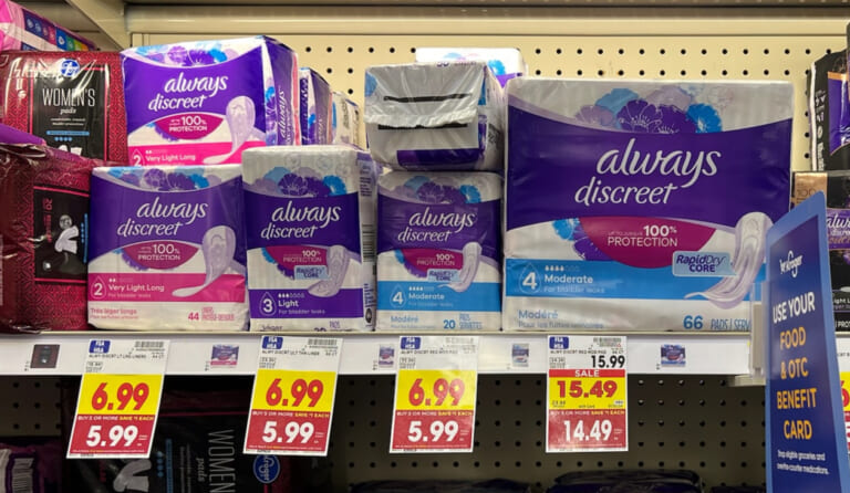 Always Discreet Pads & Liners As Low As $1.99 At Kroger