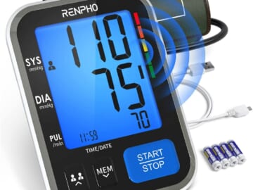 Renpho Upper Arm Blood Pressure Monitor for $23 + free shipping w/ $35