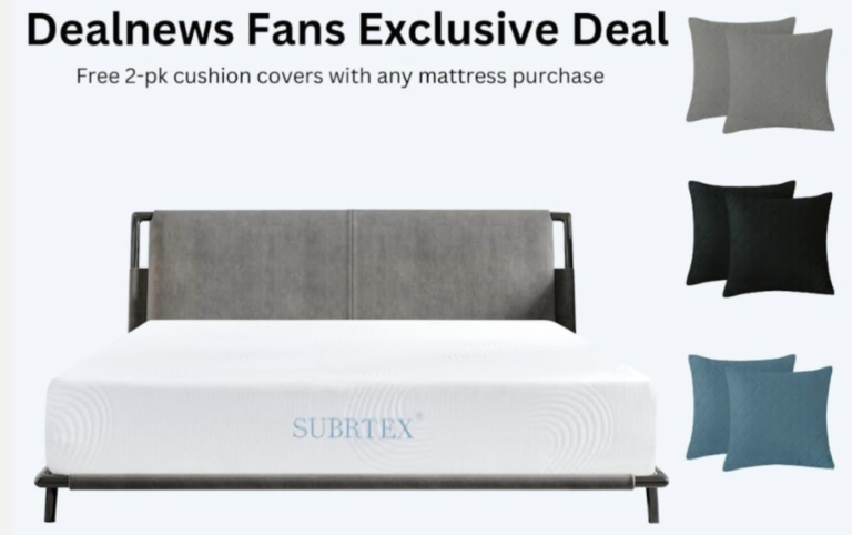 Subrtext Memory Foam Mattress Sale: Up to 60% off + 2 free cushion covers + free shipping