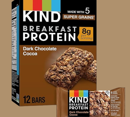 Kind 12-Count Breakfast Protein Snack Bars, Dark Chocolate Cocoa as low as $3.40 Shipped Free (Reg. $5.49) – 28¢/Bar