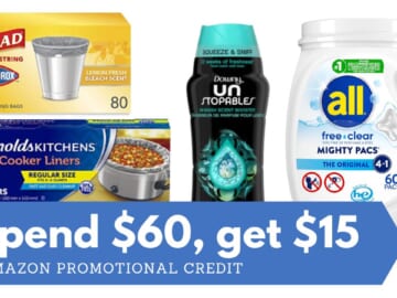 Amazon Stock Up | Spend $60, Get $15 Credit