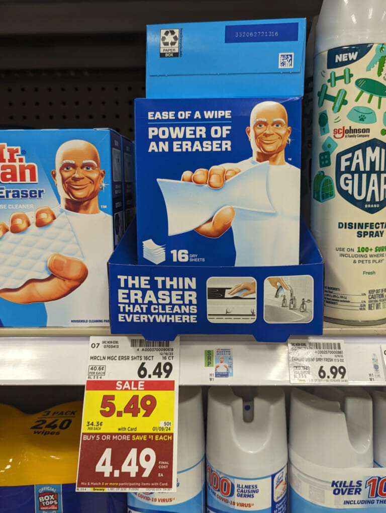 Mr. Clean Magic Erasers As Low As $2.49 At Kroger (Regular Price $6.49)