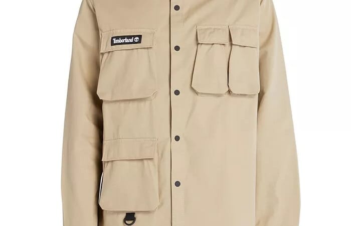 Timberland Men's Button-Front Four-Pocket Utility Overshirt for $24 + free shipping w/ $25