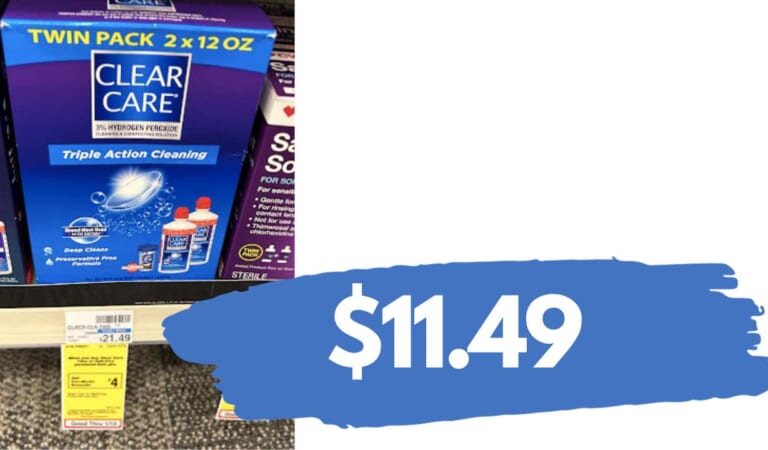 $11.49 Clear Care Contact Solution Twin Packs (reg. $21.49)