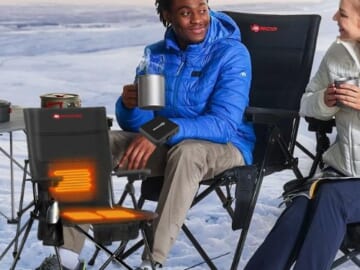 Heated Camping Chair $68.99 After Coupon (Reg. $99.99) + Free Shipping – with 12V 16000mAh Battery Pack + 5 Pockets