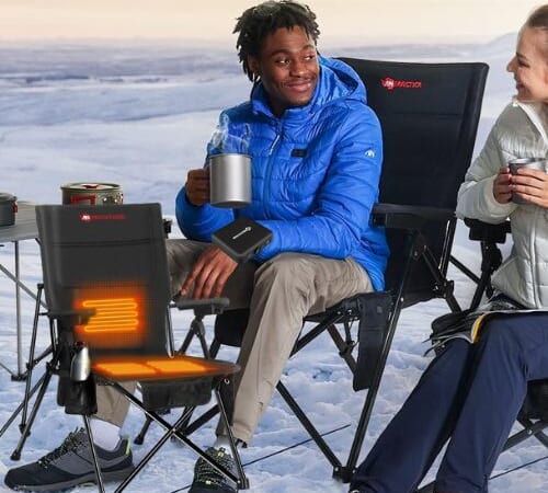 Heated Camping Chair $68.99 After Coupon (Reg. $99.99) + Free Shipping – with 12V 16000mAh Battery Pack + 5 Pockets