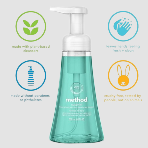 Method Waterfall Foaming Hand Soap, 10-Oz as low as $2.38/Bottle when you buy 4 (Reg. $4.59) + Free Shipping