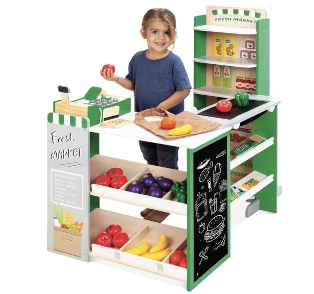 Best Choice Products Pretend Play Grocery Store Wooden Supermarket Toy Set