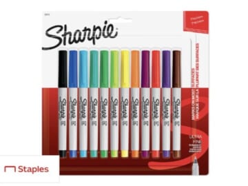 *HOT* FREE 12-Pack of Sharpie Ultra Fine Tip Markers purchase at Staples after cash back!!