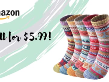 Amazon | Women’s Wool Socks 5 Pairs For $5.99!