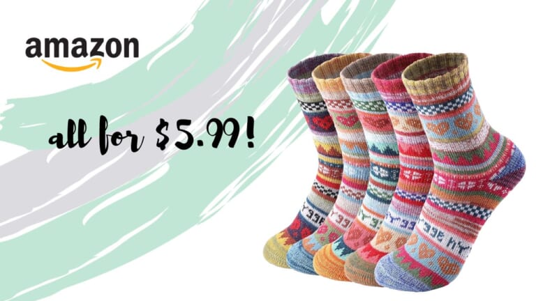 Amazon | Women’s Wool Socks 5 Pairs For $5.99!