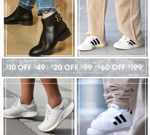 DSW: Take 10 OFF $49, $20 OFF $99, OR $60 OFF $199 with code MAKEPLANS