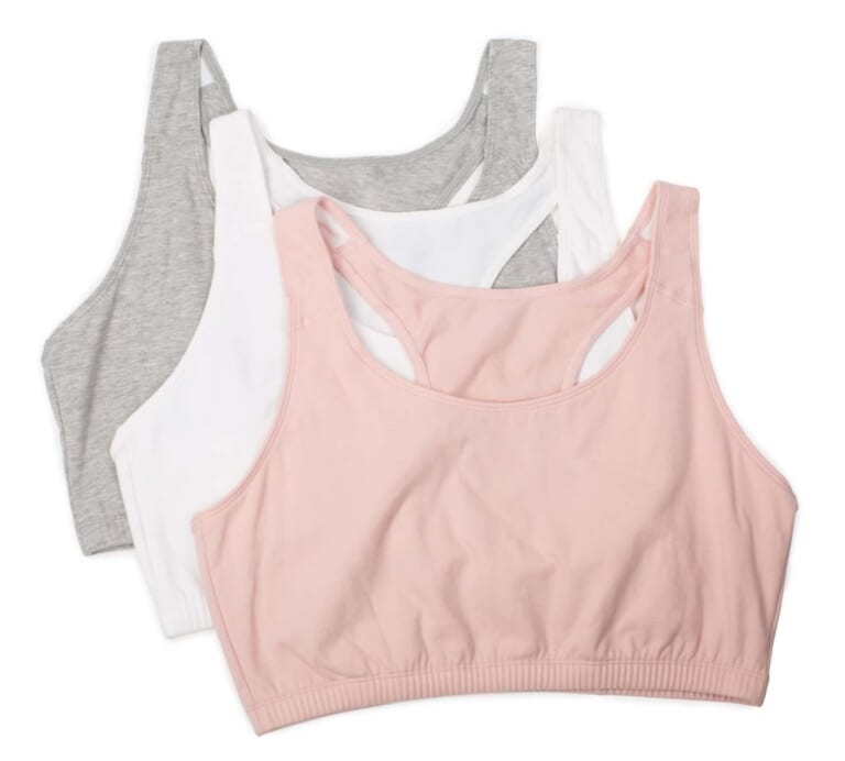 Fruit of the Loom Women's Racerback Cotton Sports Bra 3-Pack for $8 + free shipping w/ $35