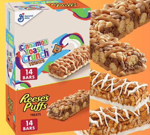 Reese’s Puffs & Cinnamon Toast Crunch Breakfast Bars 28-Count Variety Pack as low as $5.41 EACH Box when you buy 4 (Reg. $10.13) + Free Shipping – 19¢/Bar