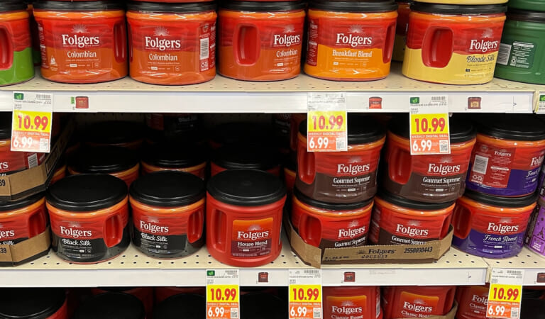 Big Tubs Of Folgers Ground Coffee Just $6.99 At Kroger