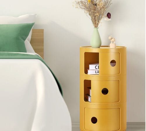 Stackable 3-Drawer Sliding Barrel Nightstand $39 Shipped Free – 7 Colors! + 4-Drawer only $59