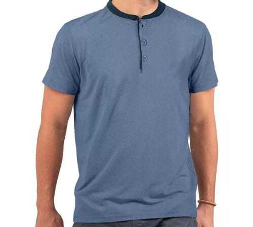 Mio Marino Men’s Henley T-Shirt, Denim Blue $4.99 (Reg. $25) – L, XL