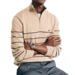 Nautica Men's Navtech Performance Stripe Quarter-Zip Sweater for $48 + free shipping