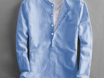 Men's Linen Henley for $14 + free shipping