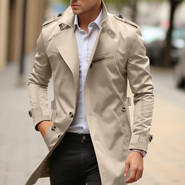 Littrendy Men's Winter Trench for $18 + $10 s&h