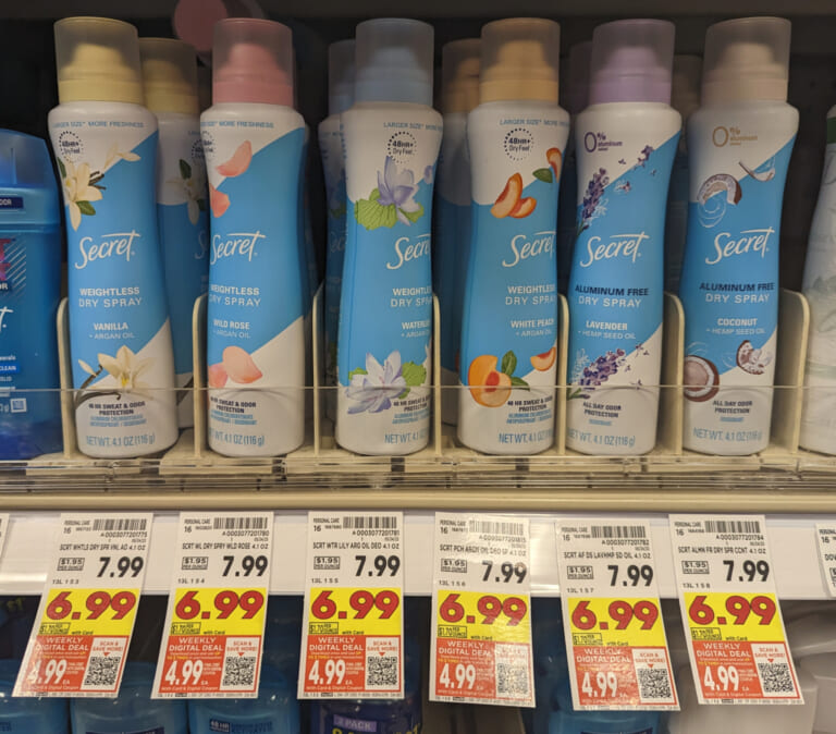 Secret Dry Spray Just $4.99 At Kroger