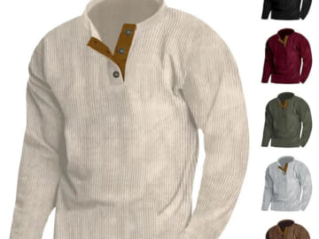 PunkTrendy Men's Corduroy Shirt for $11 + $5 s&h