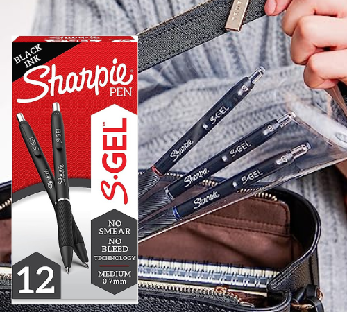 SHARPIE 12-Count Medium Point Black Ink S-Gel Pens as low as $5.36 Shipped Free (Reg. $17) – 45¢/Pen