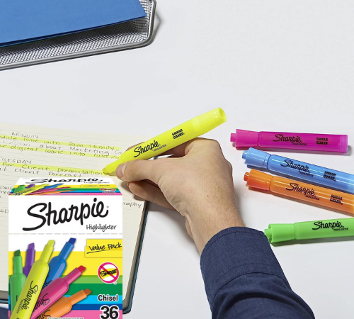 SHARPIE 36-Count Tank Chisel Tip Assorted Color Highlighters as low as $12.59 Shipped Free (Reg. $20) – 35¢ Each