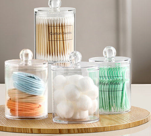 Bathroom Clear Plastic Apothecary Jar 4-Pack Set, 10 oz $7.97 (Reg. $14) – $1.99/Jar with Lid + 4 Clear Labels