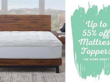 The Home Depot | Up to 55% Off Mattress Toppers + Extra 10% Off