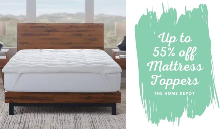 The Home Depot | Up to 55% Off Mattress Toppers + Extra 10% Off