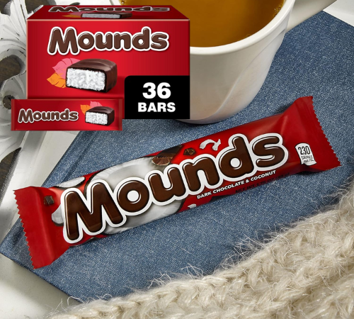 Mounds 36-Count Dark Chocolate and Coconut Candy Bars $15.25 (Reg. $23) – 42¢/1.75 Oz Bar