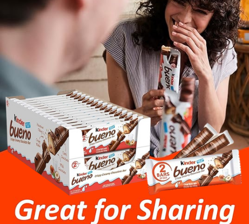 Kinder Bueno 30-Pack Milk Chocolate & Hazelnut Cream Candy Bars as low as $22.29 Shipped Free (Reg. $50.70) – 74¢/2-Count Pack or $0.37 per candy bar