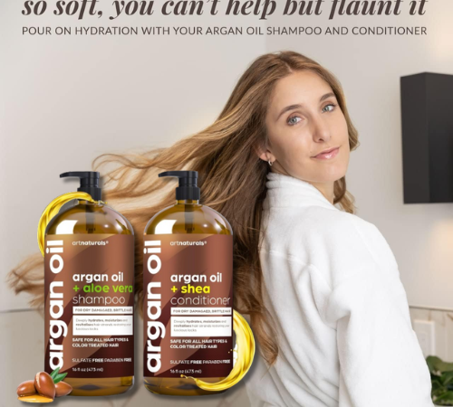 Argan Oil Shampoo and Conditioner Set, 16 Oz as low as $10.77 After Coupon (Reg. $27) + Free Shipping