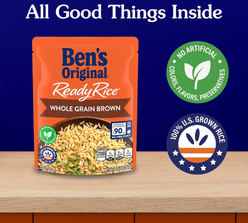 BEN’S ORIGINAL 6-Pack Ready Rice Whole Grain Brown Rice as low as $11.88 Shipped Free (Reg. $16) – $1.98/8.8 Oz Pouch