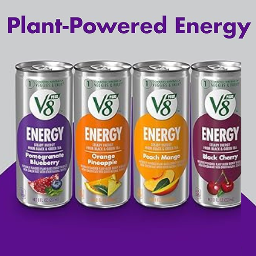 V8 +ENERGY Energy Drink 24-Count Variety Pack as low as $10.38 After Coupon (Reg. $24.13) + Free Shipping – 43¢/Can – Pomegranate Blueberry, Orange Pineapple, Peach Mango and Black Cherry