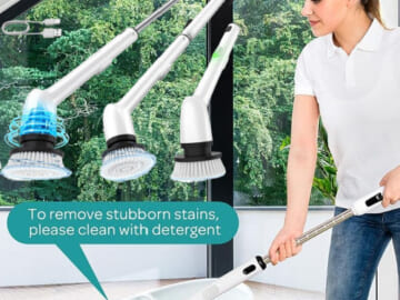 Electric Spin Scrubber with Retractable Handle & 3 Brush Heads $24.59 After Coupon + Code (Reg. $50) – Dual Speed, USB-C Charging