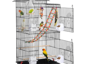 Create a cozy and enjoyable home for your feathered companions with the Yaheetech 39-inch Roof Top Large Flight Parrot Bird Cage for just $31.19 After Coupon (Reg. $53.99)