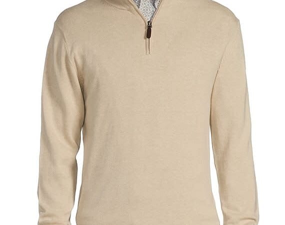 Roundtree & Yorke Men's Mock Neck Long Sleeve Quarter Zip Pullover for $21 + free shipping w/ $150