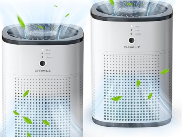 Create a tranquil and clean atmosphere in your bedroom with these Air Purifiers, 2-Pack for just $40.39 After Code + Coupon (Reg. $129.99) + Free Shipping