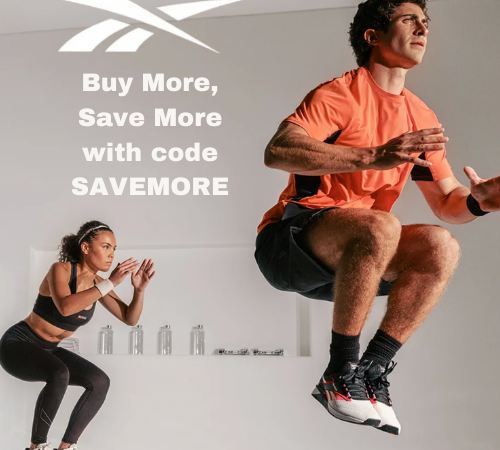 Reebok: Buy More, Save More: 20% off $50+, 30% off $100+, 40% off $150+, 50% off $250+ with code SAVEMORE