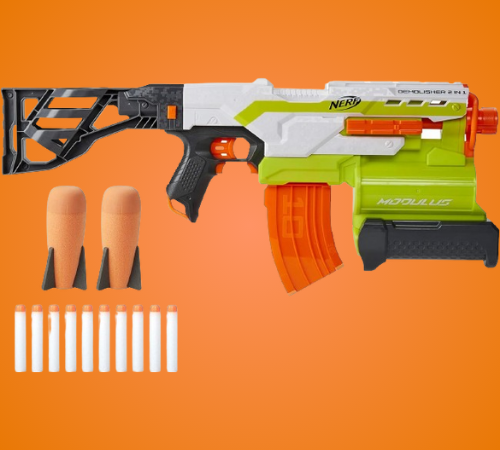 NERF Modulus Demolisher 2-in-1 Motorized Dual Blaster $23.38 (Reg. $56) – Includes 10 Darts – Amazon Exclusive