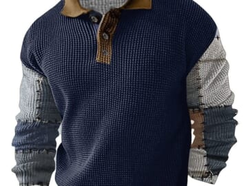 Gymstugan Men's Color Block Waffle Shirt for $8 + $5 s&h