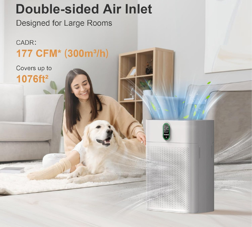 Achieve optimal air quality with this Smart Air Purifier for Large Rooms up to 1076 ft² for just $70.99 After Code + Coupon (Reg. $259.99) + Free Shipping