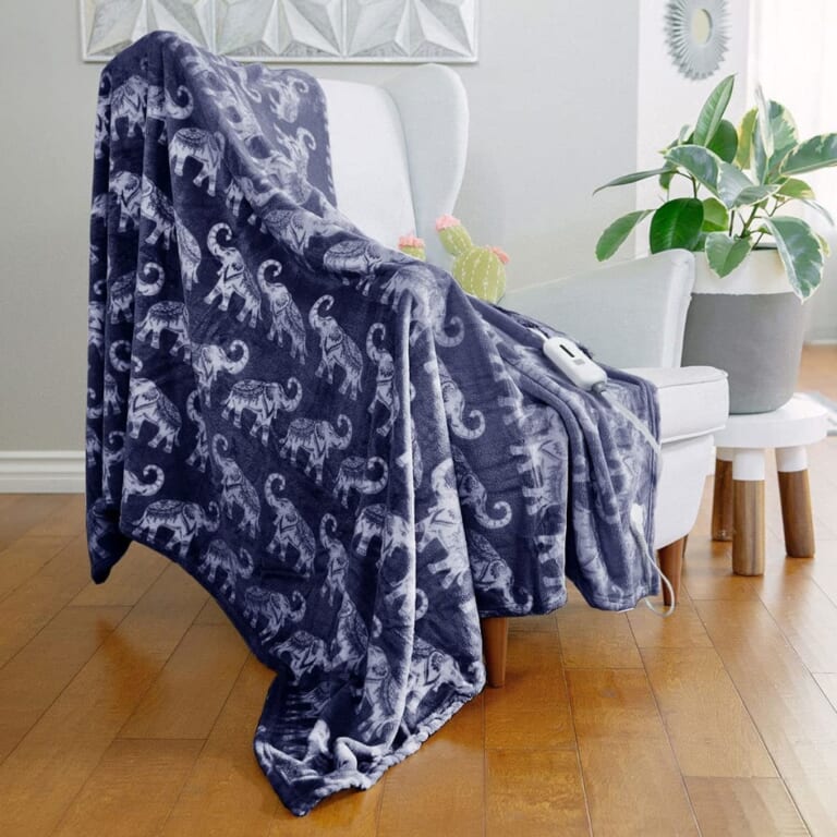 Plush Fleece Heated Blanket for $15 + free shipping