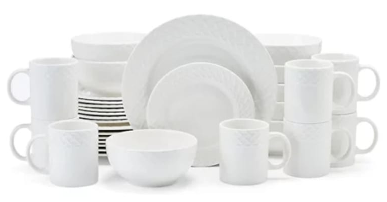 Pfaltzgraff Sloan 32-Piece Embossed Braid Dinnerware Set for $70 + free shipping w/ $99