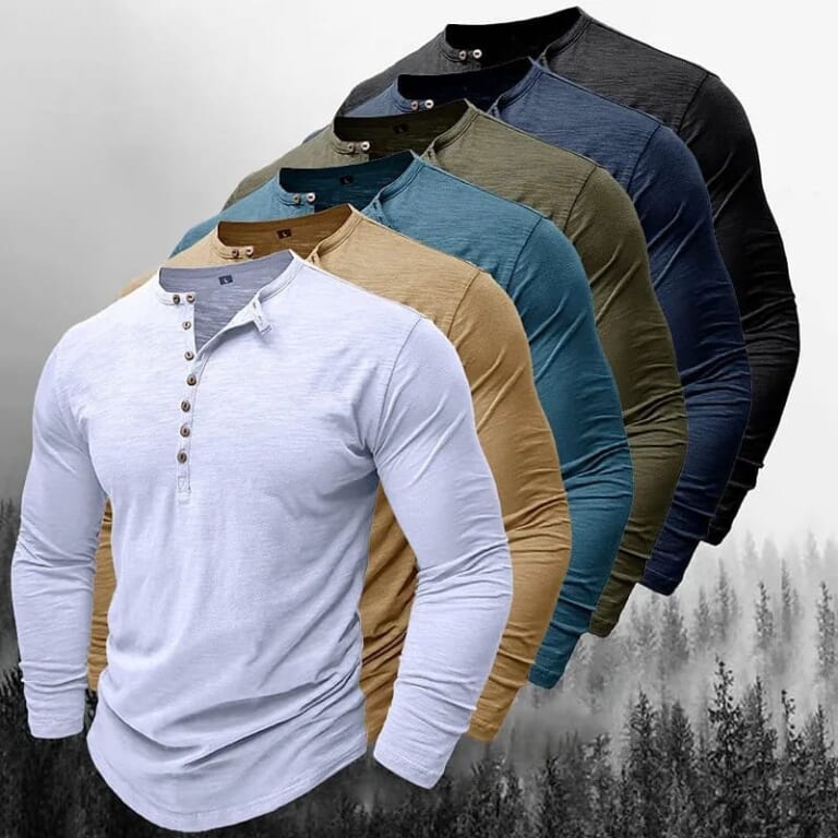 Koulb Men's Basic Henley for $9 + $5 s&h